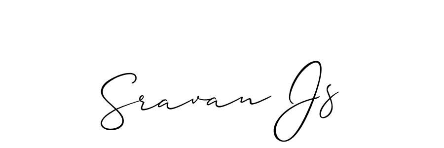 This is the best signature style for the Sravan Js name. Also you like these signature font (Allison_Script). Mix name signature. Sravan Js signature style 2 images and pictures png