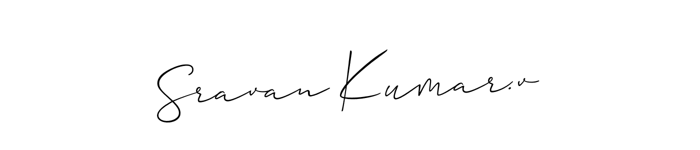 It looks lik you need a new signature style for name Sravan Kumar.v. Design unique handwritten (Allison_Script) signature with our free signature maker in just a few clicks. Sravan Kumar.v signature style 2 images and pictures png