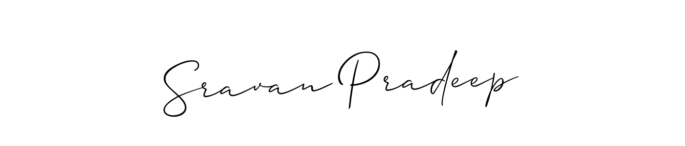 Sravan Pradeep stylish signature style. Best Handwritten Sign (Allison_Script) for my name. Handwritten Signature Collection Ideas for my name Sravan Pradeep. Sravan Pradeep signature style 2 images and pictures png