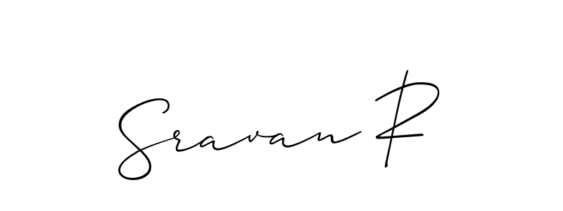 Sravan R stylish signature style. Best Handwritten Sign (Allison_Script) for my name. Handwritten Signature Collection Ideas for my name Sravan R. Sravan R signature style 2 images and pictures png