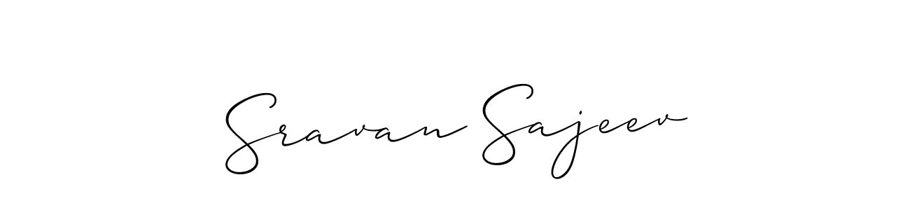 Allison_Script is a professional signature style that is perfect for those who want to add a touch of class to their signature. It is also a great choice for those who want to make their signature more unique. Get Sravan Sajeev name to fancy signature for free. Sravan Sajeev signature style 2 images and pictures png