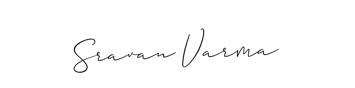 Make a beautiful signature design for name Sravan Varma. With this signature (Allison_Script) style, you can create a handwritten signature for free. Sravan Varma signature style 2 images and pictures png