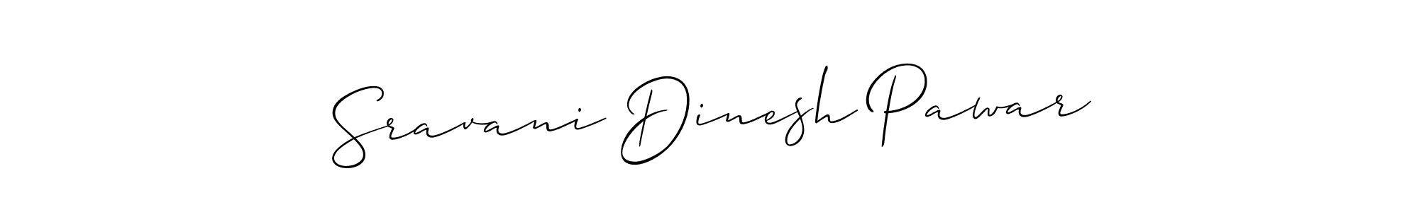 How to make Sravani Dinesh Pawar name signature. Use Allison_Script style for creating short signs online. This is the latest handwritten sign. Sravani Dinesh Pawar signature style 2 images and pictures png
