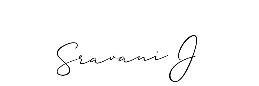 How to make Sravani J name signature. Use Allison_Script style for creating short signs online. This is the latest handwritten sign. Sravani J signature style 2 images and pictures png