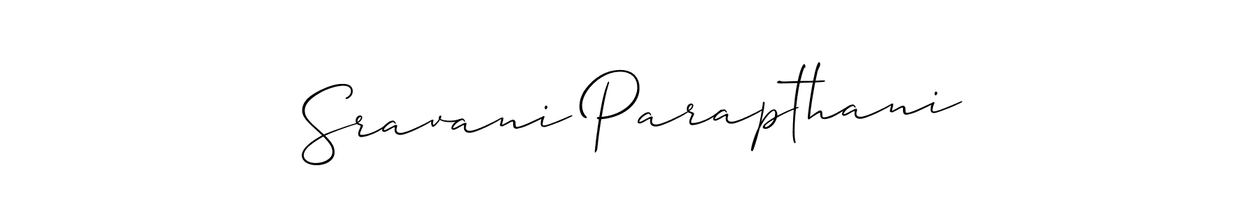 Also we have Sravani Parapthani name is the best signature style. Create professional handwritten signature collection using Allison_Script autograph style. Sravani Parapthani signature style 2 images and pictures png