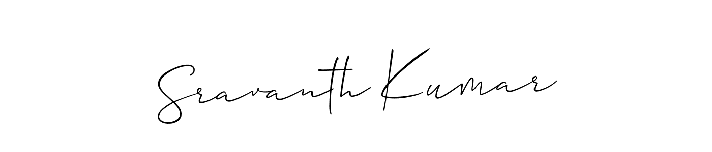 Use a signature maker to create a handwritten signature online. With this signature software, you can design (Allison_Script) your own signature for name Sravanth Kumar. Sravanth Kumar signature style 2 images and pictures png