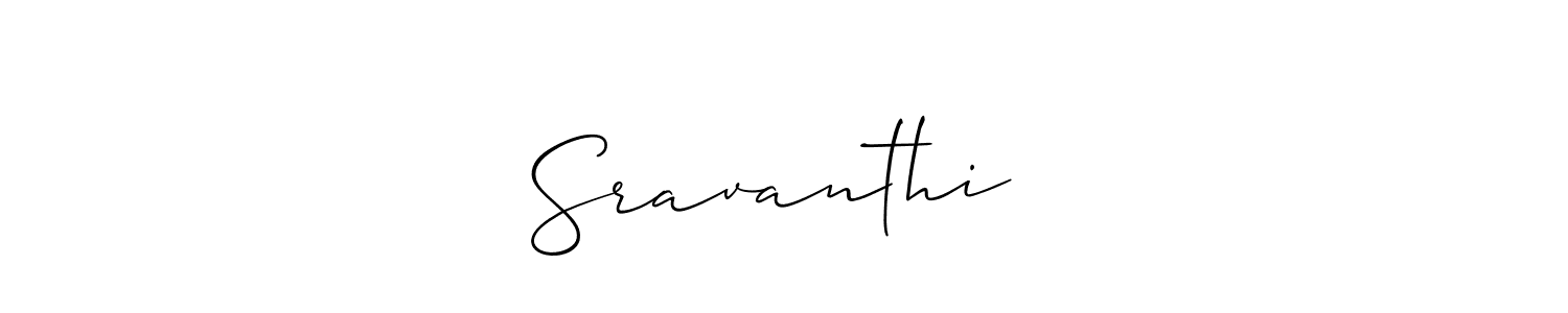 How to make Sravanthi❤️ name signature. Use Allison_Script style for creating short signs online. This is the latest handwritten sign. Sravanthi❤️ signature style 2 images and pictures png