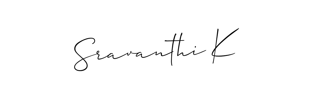 Sravanthi K stylish signature style. Best Handwritten Sign (Allison_Script) for my name. Handwritten Signature Collection Ideas for my name Sravanthi K. Sravanthi K signature style 2 images and pictures png