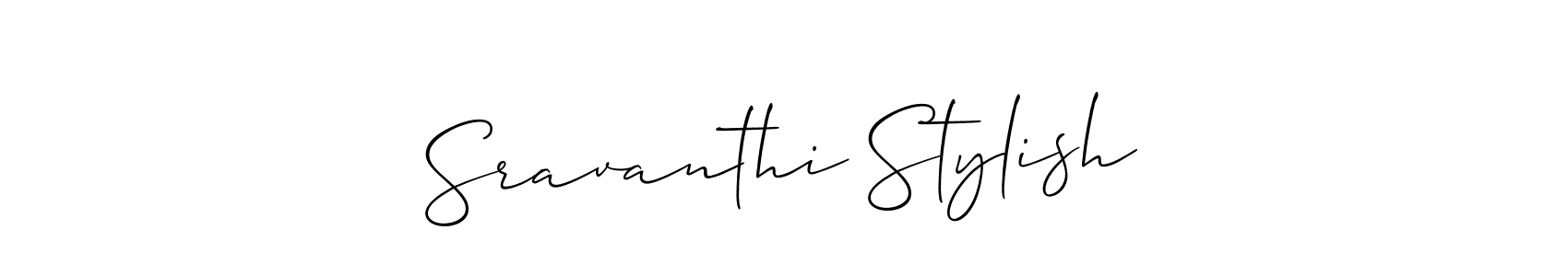 How to make Sravanthi Stylish name signature. Use Allison_Script style for creating short signs online. This is the latest handwritten sign. Sravanthi Stylish signature style 2 images and pictures png