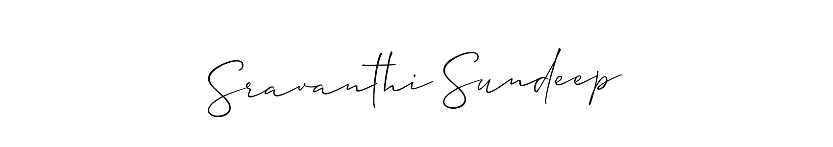 How to make Sravanthi Sundeep signature? Allison_Script is a professional autograph style. Create handwritten signature for Sravanthi Sundeep name. Sravanthi Sundeep signature style 2 images and pictures png