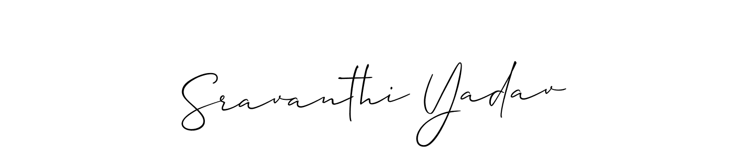Also we have Sravanthi Yadav name is the best signature style. Create professional handwritten signature collection using Allison_Script autograph style. Sravanthi Yadav signature style 2 images and pictures png