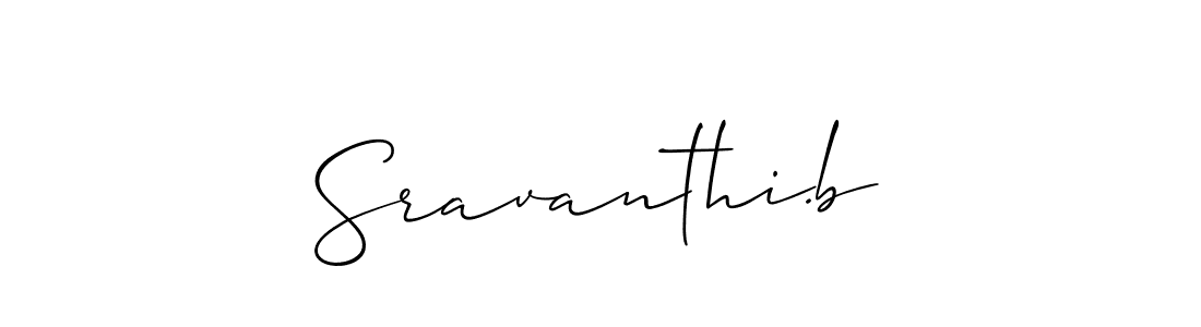 Also You can easily find your signature by using the search form. We will create Sravanthi.b name handwritten signature images for you free of cost using Allison_Script sign style. Sravanthi.b signature style 2 images and pictures png