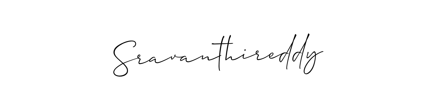 It looks lik you need a new signature style for name Sravanthireddy. Design unique handwritten (Allison_Script) signature with our free signature maker in just a few clicks. Sravanthireddy signature style 2 images and pictures png