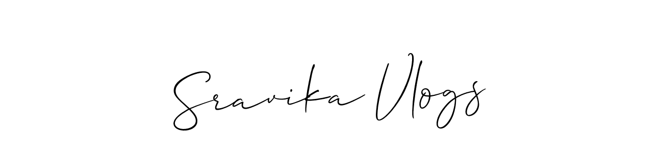 Best and Professional Signature Style for Sravika Vlogs. Allison_Script Best Signature Style Collection. Sravika Vlogs signature style 2 images and pictures png