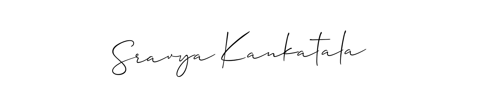 How to Draw Sravya Kankatala signature style? Allison_Script is a latest design signature styles for name Sravya Kankatala. Sravya Kankatala signature style 2 images and pictures png