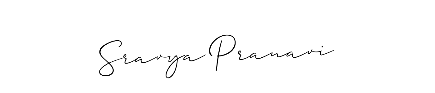 Design your own signature with our free online signature maker. With this signature software, you can create a handwritten (Allison_Script) signature for name Sravya Pranavi. Sravya Pranavi signature style 2 images and pictures png