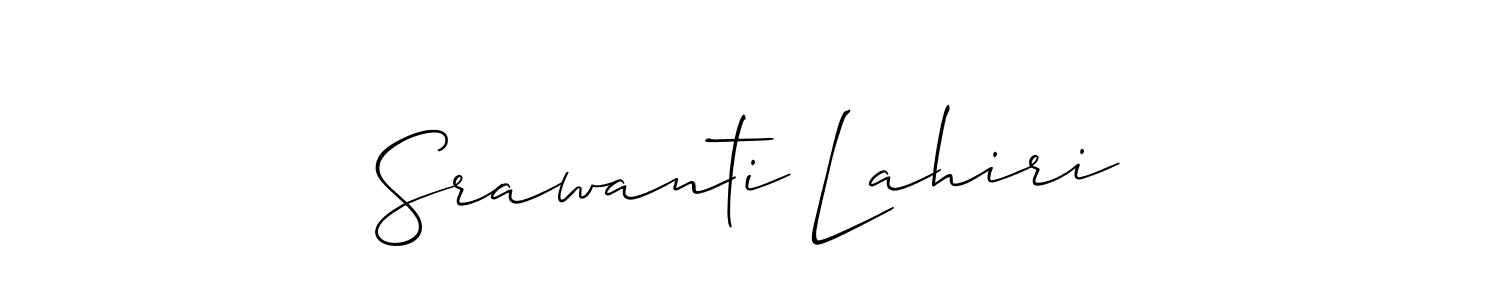 How to make Srawanti Lahiri name signature. Use Allison_Script style for creating short signs online. This is the latest handwritten sign. Srawanti Lahiri signature style 2 images and pictures png