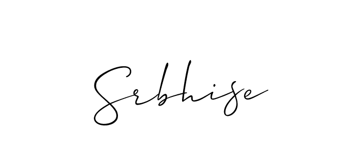 It looks lik you need a new signature style for name Srbhise. Design unique handwritten (Allison_Script) signature with our free signature maker in just a few clicks. Srbhise signature style 2 images and pictures png