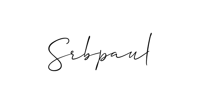 Use a signature maker to create a handwritten signature online. With this signature software, you can design (Allison_Script) your own signature for name Srbpaul. Srbpaul signature style 2 images and pictures png