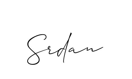 Also we have Srdan name is the best signature style. Create professional handwritten signature collection using Allison_Script autograph style. Srdan signature style 2 images and pictures png