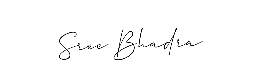 Make a beautiful signature design for name Sree Bhadra. With this signature (Allison_Script) style, you can create a handwritten signature for free. Sree Bhadra signature style 2 images and pictures png