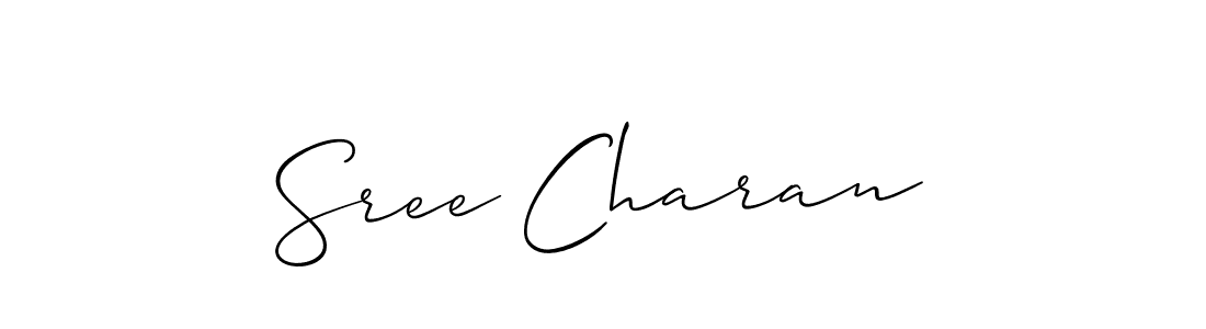 The best way (Allison_Script) to make a short signature is to pick only two or three words in your name. The name Sree Charan include a total of six letters. For converting this name. Sree Charan signature style 2 images and pictures png