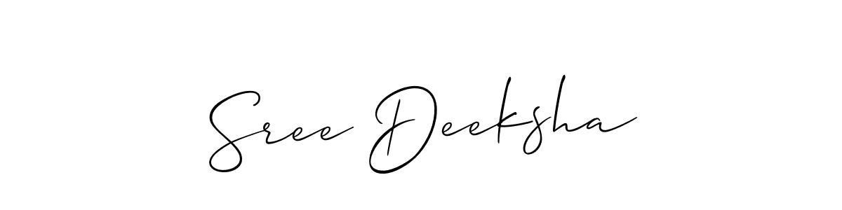 How to Draw Sree Deeksha signature style? Allison_Script is a latest design signature styles for name Sree Deeksha. Sree Deeksha signature style 2 images and pictures png