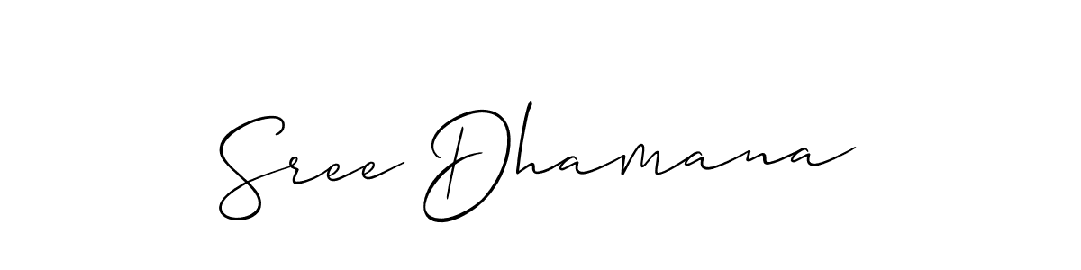 It looks lik you need a new signature style for name Sree Dhamana. Design unique handwritten (Allison_Script) signature with our free signature maker in just a few clicks. Sree Dhamana signature style 2 images and pictures png