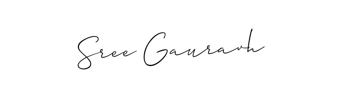 Create a beautiful signature design for name Sree Gauravh. With this signature (Allison_Script) fonts, you can make a handwritten signature for free. Sree Gauravh signature style 2 images and pictures png