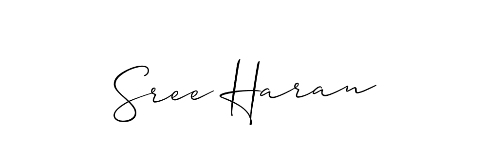Make a beautiful signature design for name Sree Haran. With this signature (Allison_Script) style, you can create a handwritten signature for free. Sree Haran signature style 2 images and pictures png