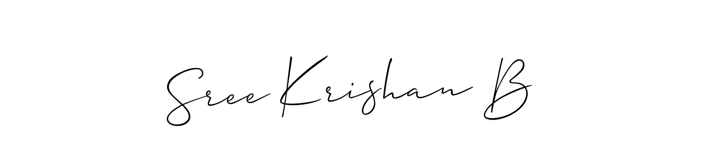 Make a beautiful signature design for name Sree Krishan B. With this signature (Allison_Script) style, you can create a handwritten signature for free. Sree Krishan B signature style 2 images and pictures png