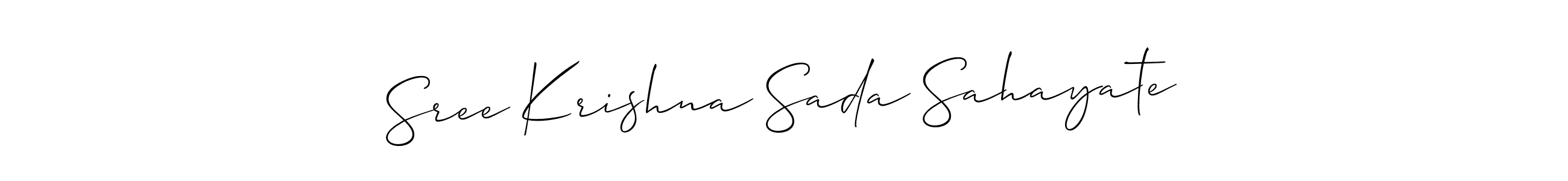 Also You can easily find your signature by using the search form. We will create Sree Krishna Sada Sahayate name handwritten signature images for you free of cost using Allison_Script sign style. Sree Krishna Sada Sahayate signature style 2 images and pictures png