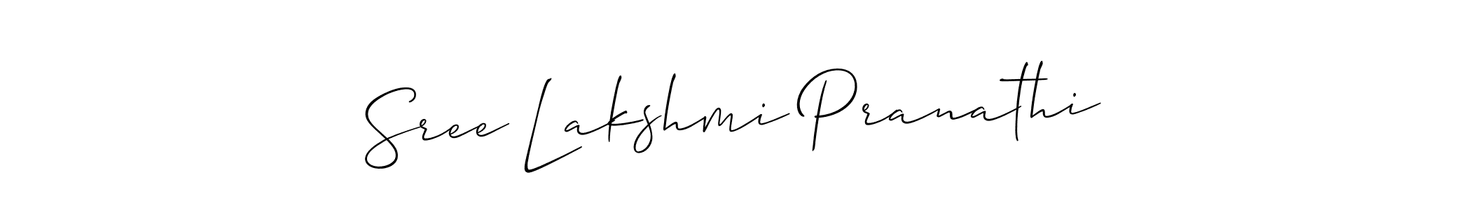 How to make Sree Lakshmi Pranathi name signature. Use Allison_Script style for creating short signs online. This is the latest handwritten sign. Sree Lakshmi Pranathi signature style 2 images and pictures png