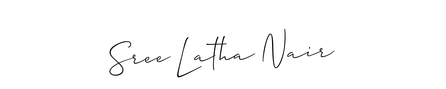 Use a signature maker to create a handwritten signature online. With this signature software, you can design (Allison_Script) your own signature for name Sree Latha Nair. Sree Latha Nair signature style 2 images and pictures png