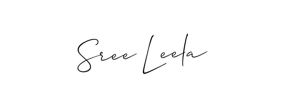 How to make Sree Leela signature? Allison_Script is a professional autograph style. Create handwritten signature for Sree Leela name. Sree Leela signature style 2 images and pictures png