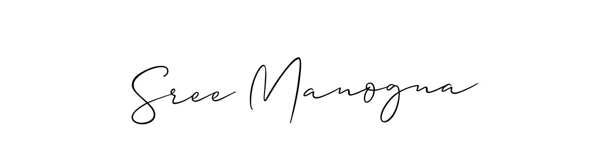 It looks lik you need a new signature style for name Sree Manogna. Design unique handwritten (Allison_Script) signature with our free signature maker in just a few clicks. Sree Manogna signature style 2 images and pictures png