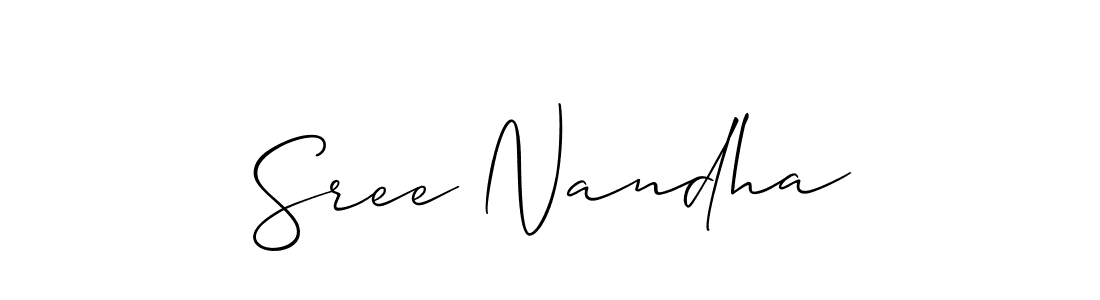 Use a signature maker to create a handwritten signature online. With this signature software, you can design (Allison_Script) your own signature for name Sree Nandha. Sree Nandha signature style 2 images and pictures png