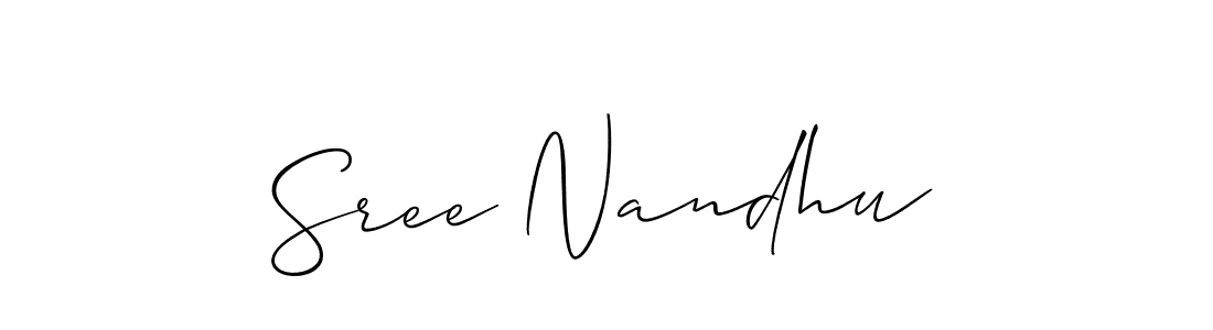 Design your own signature with our free online signature maker. With this signature software, you can create a handwritten (Allison_Script) signature for name Sree Nandhu. Sree Nandhu signature style 2 images and pictures png