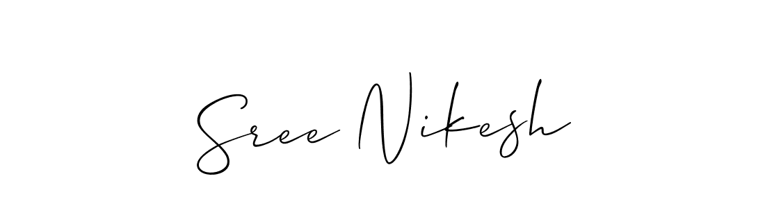 How to Draw Sree Nikesh signature style? Allison_Script is a latest design signature styles for name Sree Nikesh. Sree Nikesh signature style 2 images and pictures png