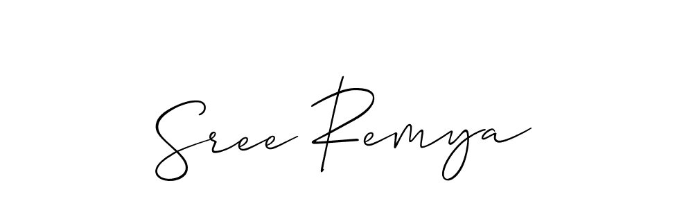 Make a beautiful signature design for name Sree Remya. With this signature (Allison_Script) style, you can create a handwritten signature for free. Sree Remya signature style 2 images and pictures png