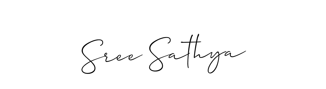 Sree Sathya stylish signature style. Best Handwritten Sign (Allison_Script) for my name. Handwritten Signature Collection Ideas for my name Sree Sathya. Sree Sathya signature style 2 images and pictures png