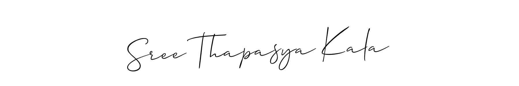 It looks lik you need a new signature style for name Sree Thapasya Kala. Design unique handwritten (Allison_Script) signature with our free signature maker in just a few clicks. Sree Thapasya Kala signature style 2 images and pictures png