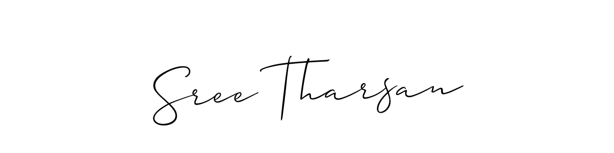 Create a beautiful signature design for name Sree Tharsan. With this signature (Allison_Script) fonts, you can make a handwritten signature for free. Sree Tharsan signature style 2 images and pictures png
