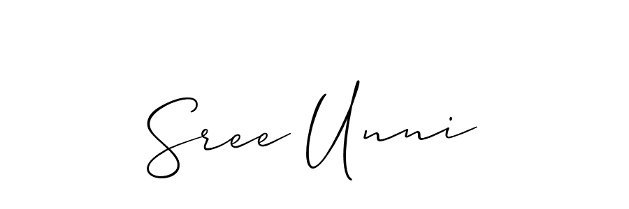 You should practise on your own different ways (Allison_Script) to write your name (Sree Unni) in signature. don't let someone else do it for you. Sree Unni signature style 2 images and pictures png