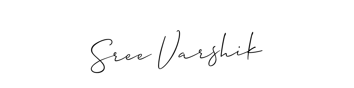 You should practise on your own different ways (Allison_Script) to write your name (Sree Varshik) in signature. don't let someone else do it for you. Sree Varshik signature style 2 images and pictures png