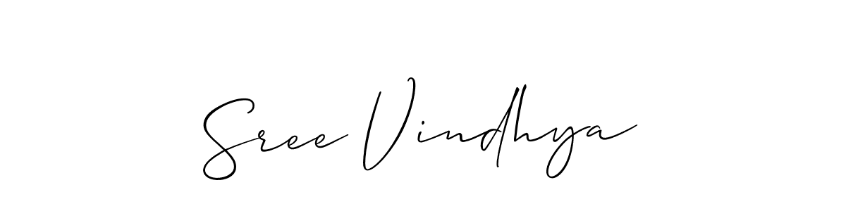 Also we have Sree Vindhya name is the best signature style. Create professional handwritten signature collection using Allison_Script autograph style. Sree Vindhya signature style 2 images and pictures png