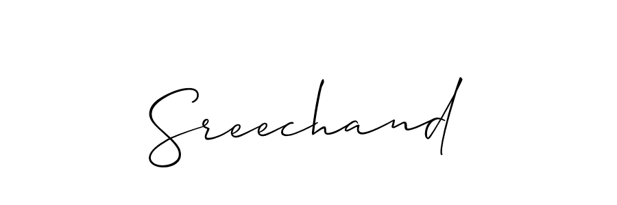 Create a beautiful signature design for name Sreechand. With this signature (Allison_Script) fonts, you can make a handwritten signature for free. Sreechand signature style 2 images and pictures png