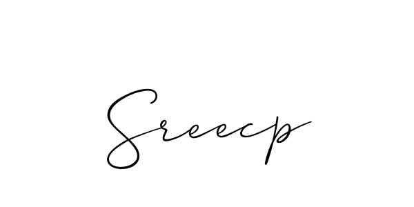The best way (Allison_Script) to make a short signature is to pick only two or three words in your name. The name Sreecp include a total of six letters. For converting this name. Sreecp signature style 2 images and pictures png