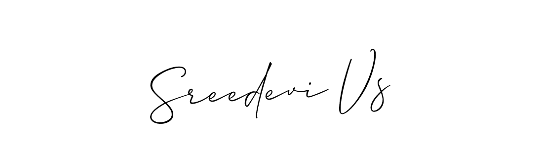 How to make Sreedevi Vs signature? Allison_Script is a professional autograph style. Create handwritten signature for Sreedevi Vs name. Sreedevi Vs signature style 2 images and pictures png