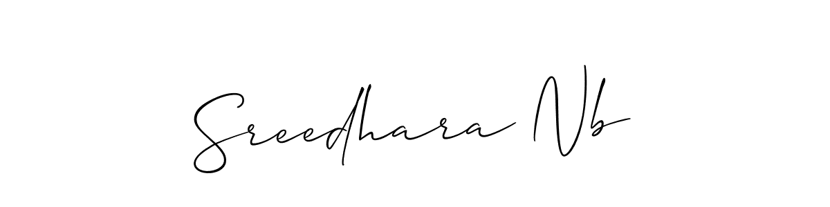 Also You can easily find your signature by using the search form. We will create Sreedhara Nb name handwritten signature images for you free of cost using Allison_Script sign style. Sreedhara Nb signature style 2 images and pictures png